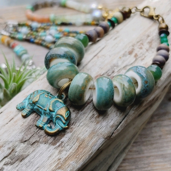 Issabeau Jewelry Jewelry - SALE 🐝 Lucky Elephant, Jade, Ceramic & Wood